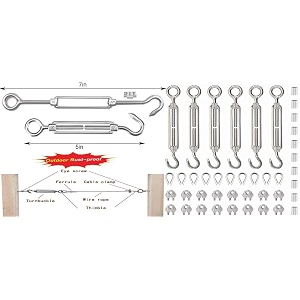 diy crafts 1x set 12x pcs 12x1 304 steel set turnbuckletension eye hook wire rope cable clipclamp thimble turnbuckle tension wire rope eye hook wire rope 1x set 12x pcs 12x1 304 steel sets