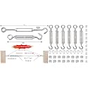 DIY Crafts 1x Set 12x Pcs 12x1, 304 Steel Set, Turnbuckle/Tension (Eye Hook) Wire Rope Cable Clip/Clamp Thimble Turnbuckle Tension Wire Rope Eye Hook, Wire Rope (1x Set 12x Pcs 12x1, 304 Steel Sets)