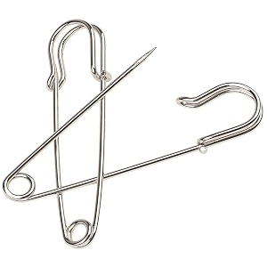 diy crafts 2-50 pieces large steel safety pins rust-resistant nickel plated steel set saree pin customized by diy crafts pack of 2 pcs chrome silver