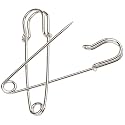 DIY Crafts 2-50 Pieces Large Steel Safety Pins Rust-Resistant Nickel Plated Steel Set, Saree Pin Customized By DIY Crafts (Pack Of 2 Pcs, Chrome Silver)