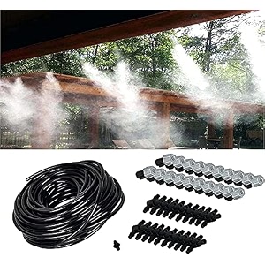 diy crafts misting cooling system with mist nozzle amp quick coupling for garden outdoor patio ubrellapergolavestibulegardengreenhose 2 pcs misting set included pipefaucet connectoraccessories