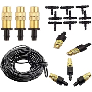 diy crafts 20 pcs sprayer mist kit included pipe  faucet connector  accessory copper misting fog cooling nozzles atomizing s20 pcs sprayer mist kit included pipe  faucet connector  accessory