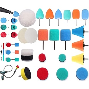 diy crafts 23x mini buffing polisher detail polishing accessory on rotary toolscordless drill polisher tool for tight area detailing polishing waxing sealing glaze with 1xfelt 1xfur pad 234 inch