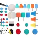 DIY Crafts 23x Mini Buffing Polisher Detail Polishing Accessory On Rotary Tools,Cordless Drill Polisher Tool for Tight Area Detailing Polishing Waxing Sealing Glaze (With 2xFelt 2xFur Pads, 1" inch)