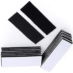 diy crafts 50mm x 20mm black 25 - pack upgrade hook loop adhesive tape self - adhesive mounting sticky double-sided mounting fasten tape interlocking tape for fabric 50mm x 20mm black