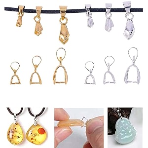 diy crafts 250 pcs medium silver styles pinch clip bail clasp dangle charm bead pendant connector findings for jewelry necklace diy craft makin 250 pcs medium silver