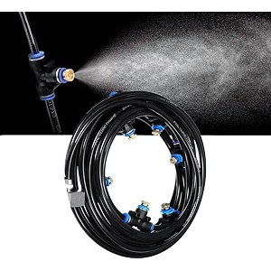 diy crafts 3 nozzles mist kit outdoor misting cooling sprayer system kit watering irrigation nebulizer sprinkler lawn 3 pieces mist kit included pipe faucet connector accessory
