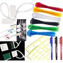 DIY Crafts 30 Ties 50 Label, Red Marker, Cable Ties Tags Colourful Cable Ties Labels Self-Locking Cable Ties Marker White Labels and Marker for Cab (30 Ties 50 Label, Red Marker)