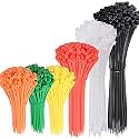 DIY Crafts 300 Pcs Pack, Combo Pack, Colored Zip Ties Nylon Cable Zip Ties in Regular Tie Wraps Rom Orange, Yellow, Green, Red, White Black for Mine Ship Automotive (300 Pcs Pack, Combo Pack)