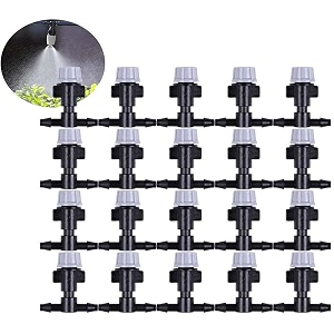 diy crafts 35x misting nozzlettee grey nylon misting nozzle t tee for fog cooling atomizing sprayer hose garden irrigation agricultural atomizing sprinkler lawn 35x misting nozzlettee