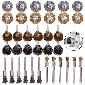 diy crafts design no  4 pack of 36 pcs 36pcs brass steel wire brush set wire wheel brush set buffing polishing brushes set 18 3mm shank accessor design no  4 pack of 36 pcs