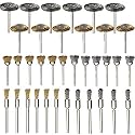 DIY Crafts Design No # 5, Pack of 36 Pcs, 36Pcs Brass Steel Wire Brush Set, Wire Wheel Brush Set, Buffing polishing Brushes Set, 1/8 (3mm) Shank, Accessor (Design No # 5, Pack of 36 Pcs)