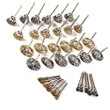 DIY Crafts 36Pcs Brass Steel Wire Brush Set, Wire Wheel Brush Set, Buffing polishing Brushes Set, 1/8 (3mm) Shank, Accessories Kit for Dremel Rotary Tool. (Design No # 11, Pack of 36 Pcs)
