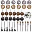 DIY Crafts Design No # 4, Pack of 36 Pcs, 36Pcs Brass Steel Wire Brush Set, Wire Wheel Brush Set, Buffing polishing Brushes Set, 1/8 (3mm) Shank, Accessor (Design No # 4, Pack of 36 Pcs)