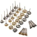 DIY Crafts Design No # 6, Pack of 36 Pcs, 36Pcs Brass Steel Wire Brush Set, Wire Wheel Brush Set, Buffing polishing Brushes Set, 1/8 (3mm) Shank, Accessor (Design No # 6, Pack of 36 Pcs)