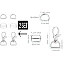 DIY Crafts 4 Sets, Metallic Silver, Metal Keychain Bulk Swivel Snap Hooks, D Ring and Slide Buckle Triglide for Handbag Purse Hardware Fasteners, Strap, Backpack Accessorie (4 Sets, Metallic Silver)