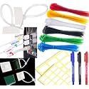 DIY Crafts 40 Ties 50 Label, Red Marker, Cable Ties Tags Colourful Cable Ties Labels Self-Locking Cable Ties Marker White Labels and Marker for Cab(40 Ties 50 Label, Red Marker)