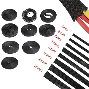 diy crafts pack of 5 mtr roll 10mm 510m black insulated braid sleeving 24681012152025mm tight pet wire cable protection expandable cable sleeve wire gland cpack of 5 mtr roll 10mm