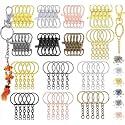 DIY Crafts 5 Sets 20 Pcs, Silver, 5 Sets 20 Pcs - 50 Sets 200 Pcs, Keychain Rings + Chain, Open Jump Rings &amp; Screw Eye Pins for Crafts Charm Jewelry Mak (5 Sets 20 Pcs, Silver)