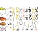 DIY Crafts 15x Pcs, Bright Silver, 5 Sets 20 Pcs - 50 Sets 200 Pcs, Keychain Rings + Chain, Open Jump Rings &amp; Screw Eye Pins for Crafts Charm Jewelry Ma (15x Pcs, Bright Silver)