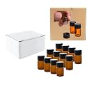 DIY Crafts Design No # 1, Pack of 12, 5ml Mini Amber Glass Bottles with Orifice Reducer and Cap for Essential Oils, Chemistry Lab Chemicals, Colognes &amp; Perfumes(Design No # 1, Pack of 12)