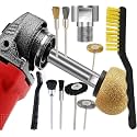 DIY Crafts 5x, 4"inch Extension Shaft Kit, M14 Extension Shaft+12 Pieces Brass,Nylon Bristle Brush Rotary for Hardware Polisher,Car Polisher,Polishing Pads,Backing (5x, 4"inch Extension Shaft Kit)