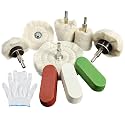 DIY Crafts 6 Drill Polishing Wheels and 3 Polishing Compounds, Multi-Specification Polishing Wheel Kit for Metal Stainless Steel Jewelry, Wood Ceramic Glass and Other Wheel Polishing Tools Pcs:- (9)