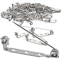 DIY Crafts 60x Mix Sizes, Mix Random Sizes, Silver Stainless Steel Safety Brooch Pin Clasp Note Mix Sizes Mixed Lot for(60x Mix Sizes, Mix Random Sizes)