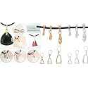 DIY Crafts 75 Pcs Medium, Silver, Styles Pinch Clip Bail Clasp Dangle Charm Bead Pendant Connector Findings for Jewelry Necklace DIY Craft Making (75 Pcs Medium, Silver)