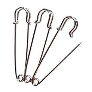 diy crafts 8 pcs customized diy pin silvery steel safety pins durable rust-resistant nickel plated steel set - silver cu 8 pcs customized diy pin