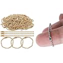 DIY Crafts 80 Pcs, Antique Gold, Replacement Vertical Roman Roller Blind Ball Chain Cord Connector Clips Bead Chain Connector Ball Chain Clasps Necklace Ball Bead for Jewelr(80 Pcs, Antique Gold)