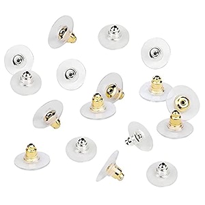 diy crafts 900 clear silver pairs bullet clutch earring backs with pad earring safety backs silver gold clear amp flat clear earring back f900 clear silver