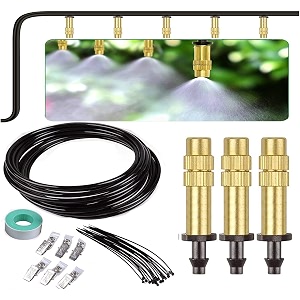 diy crafts 25x brass heads brass mist anti-clogging emitter drippers only for 360 degrees sprinklers heads 14 inch drip irrigation nozzle heads emitter meadow o 25x brass heads