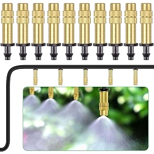 diy crafts 20x head brass misting nozzle misting drip irrigation for plant watering adjustable garden patio misting micro flow drip irrigation misting cooling system only brass mist 20x head