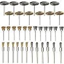 Diy Crafts 36 Piece Brass Steel Wire Brush Polishing Wheels Full Kit for Dremel Rotary Tools Do It Your Self Dirt Rust Remover (Multicolor)