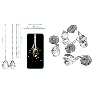 diy crafts pack of 4 pcs 4x1 antique silver chain clear crystal prism drop dazzling crystal ceiling fan pull chain pull chain extenpack of 4 pcs 4x1 antique silver chain