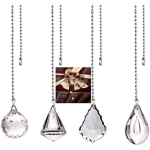diy crafts pack of 12 pcs 4x3 bright silver chain clear crystal prism drop dazzling crystal ceiling fan pull chain pull chain extenpack of 12 pcs 4x3 bright silver chain