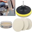 DIY Crafts Combo Offer, 3" inch Combo Cleaning Set, 100 Grm Cerium Oxide + Backing Pad + Universal Nut + Wool Polisher Polishing Clean Buffin(Combo Offer, 3" inch Combo Cleaning Set)