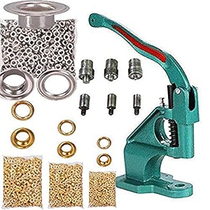 diy crafts ct-diy-hi-27218 tool kit 3 die hand press grommet machine 024 with grommets amp eyelet feeding  15 golden pack of 1500 grommets silver