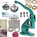 Diy Crafts CT-DIY-HI-27286 Tool Kit 3 Die Hand Press Grommet Machine #0#2#4 With Grommets & Eyelet Feeding, # 18, Golden, Pack of 1800 Grommets (Silver)