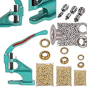 diy crafts ct-diy-hi-47290 tool kit 3 die hand press grommet machine 024 with grommets amp eyelet feeding  20 golden pack of 3000 grommets silver