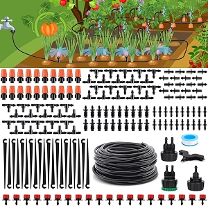 diy crafts drip irrigation system automatic irrigation drip kit for garden watering irrigation system garden spray hose kits for flower bed patio pack of 6 plants ready to fit kit