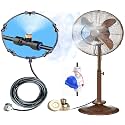 DIY Crafts Fan Watering Irrigation Sprayers Outdoor Coling Misting Gardening System Misting PE Fan Rings Mist Nozzle Lawn Veranda (3 Pcs Sprinkler Kit, Included Pipe + Faucet Connector + Accessory)