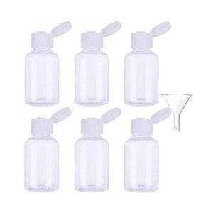diy crafts pack of 10 pcs medium funnel clear transparent flip-cap transparent plastic air flight travel bottle transparent plastic air flig pack of 10 pcs medium funnel clear transparent