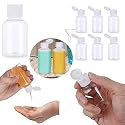 DIY Crafts Pack Of 10 Pcs, Big Funnel, Clear Transparent, Flip-Cap Transparent Plastic Air Flight Travel Bottle Transparent Plastic Air Flight (Pack Of 10 Pcs, Big Funnel, Clear Transparent)