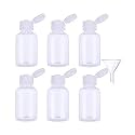 DIY Crafts Pack Of 5 Pcs, Big Clear Transparent + Funnel, Flip-Cap Transparent Plastic Air Flight Travel Bottle Transparent Plastic Air Flight Trav (Pack Of 5 Pcs, Big Clear Transparent + Funnel)