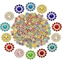 DIY Crafts 150 Pcs, Random, Flower Buttons with Rhinestones Sew on Flower Embellishments 0.5 Inch Crystal Glass Beads Buttons Flatback Rhinestone Buttons for Jewelry Making DIY (150 Pcs, Random)