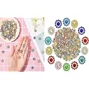 DIY Crafts 100 Pcs, Multi, Flower Buttons with Rhinestones Sew on Flower Embellishments 0.5 Inch Crystal Glass Beads Buttons Flatback Rhinestone Buttons for Jewelry Making DIY C (100 Pcs, Multi)