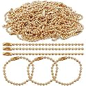 DIY Crafts Pack of 20 Pcs, Gold Colour, Golden/Silver Color Ball Chains, Long Bead Connector Clasp Tag Keychain Key Rings, Di(Pack of 20 Pcs, Gold Colour)