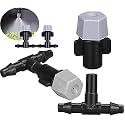 DIY Crafts 25x, Grey+T/Tee, Grey Mist Misting + T/Tee For Fan Watering Irrigation Sprayers Outdoor Coling Misting Gardening System Misting PE Fan Rings Mist No(25x, Grey+T/Tee)